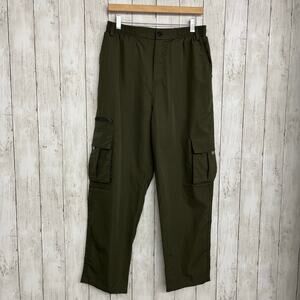 Cargo Lightweight Stretch Waist Baggy Thin Green Utility Pants Medium